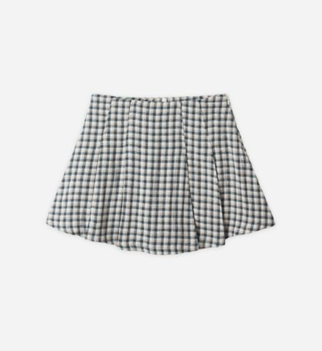 Pleated Mini Skirt, Navy Check | 6-7y - Magpies Paducah