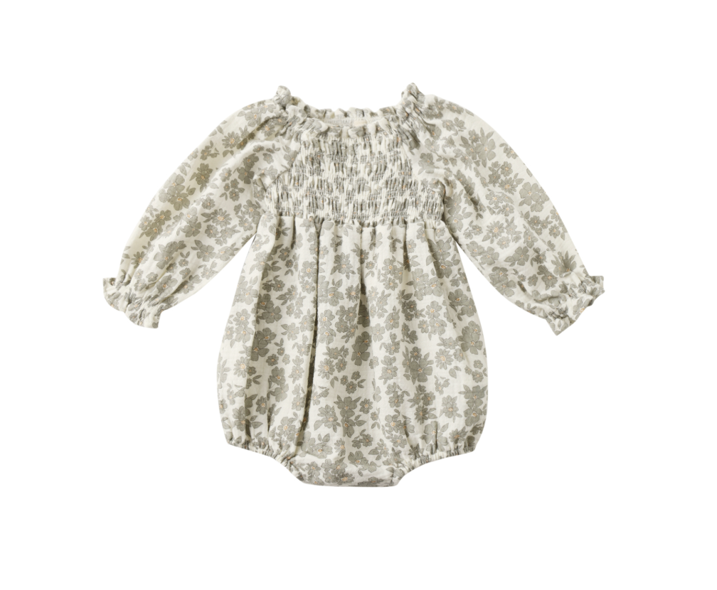 Eden Romper, Green Floral - Magpies Paducah