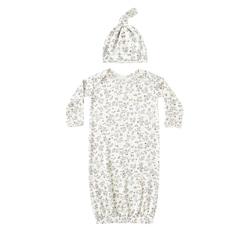Bamboo Gown + Hat Set, Woodland - Magpies Paducah
