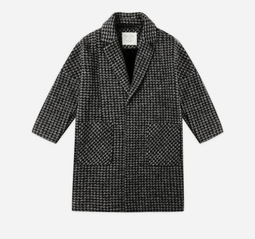 Longline Coat, Micro Check - Magpies Paducah