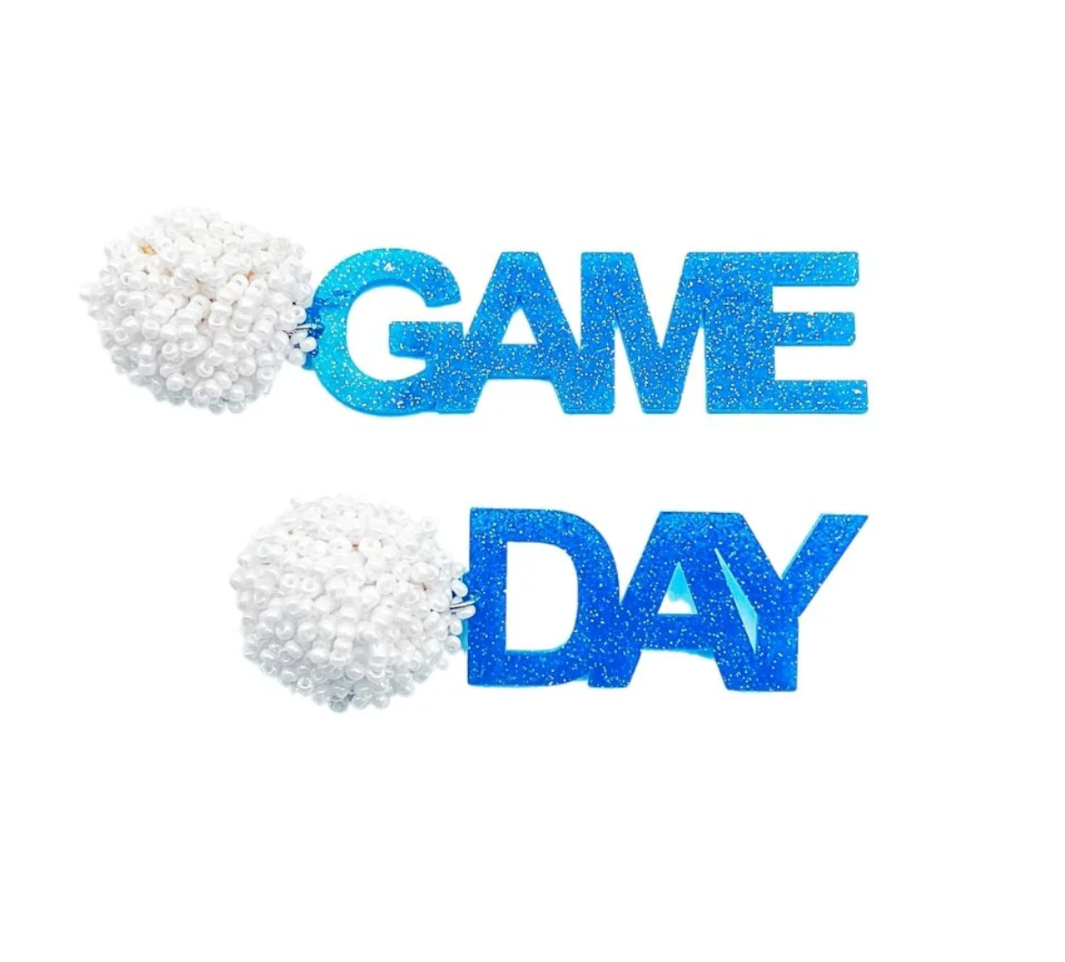 Gameday Blue Glitter Earrings - Magpies Paducah