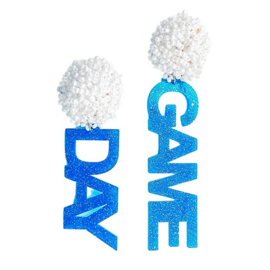 Gameday Blue Glitter Earrings - Magpies Paducah
