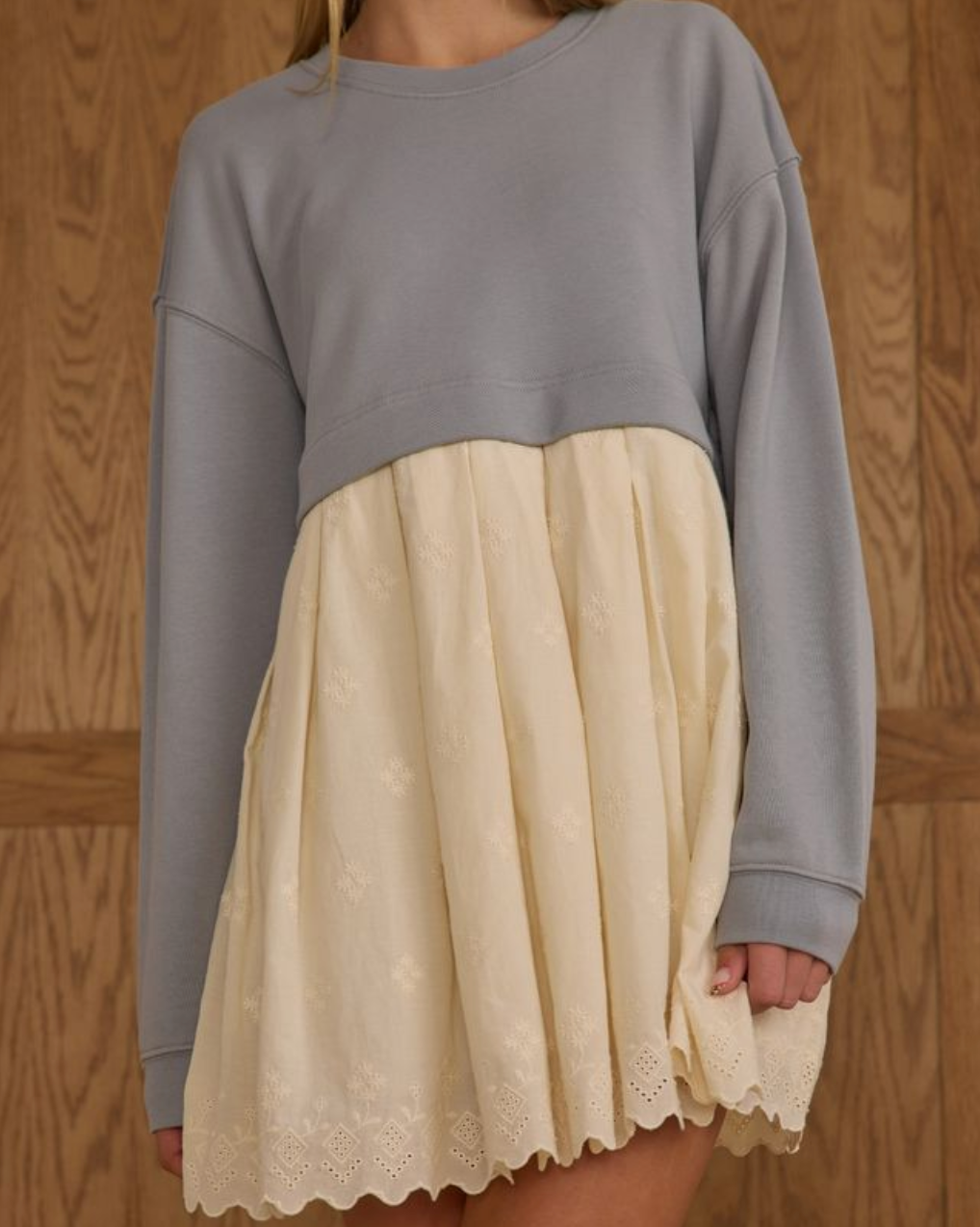 Teen Sweatshirt Dress, Dusty Blue - Magpies Paducah