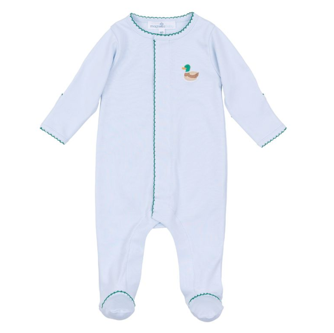Embroidered Footie Blue Mini Mallard
