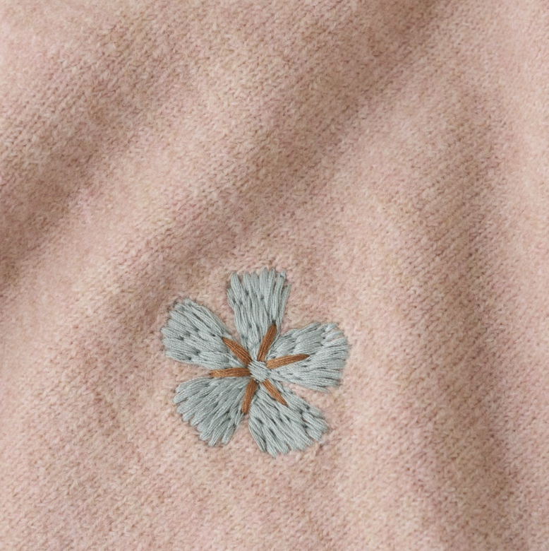 Knit Pullover, Rosy Daisies