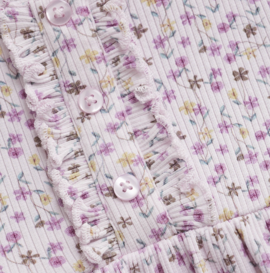 Ribbed Skirted Romper, Tender Touch Florals - Magpies Paducah