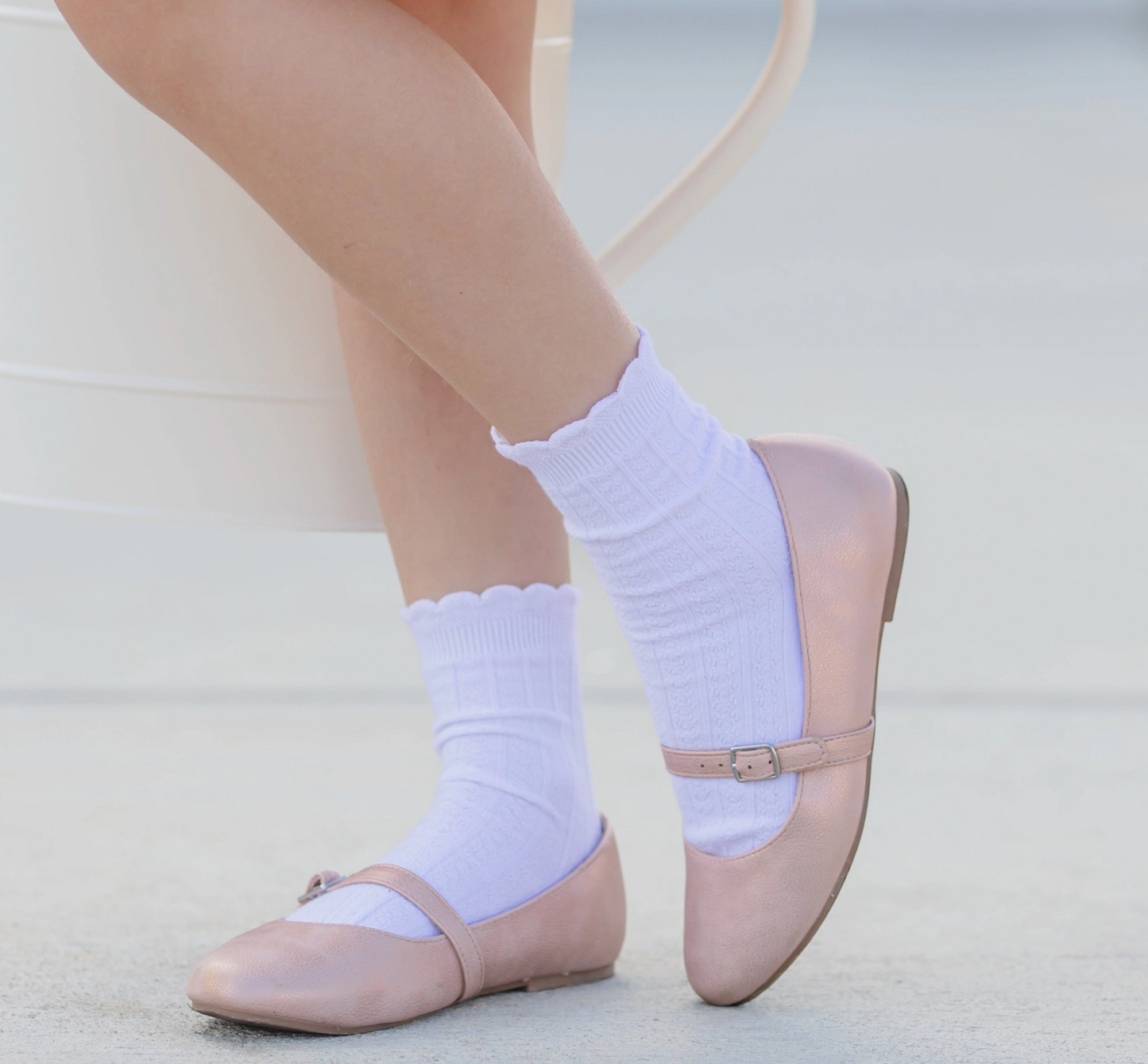 White Frill Midi Socks - Magpies Paducah
