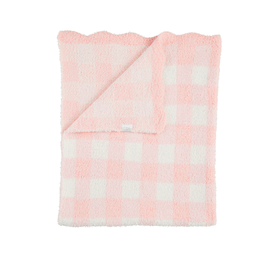 Pink Gingham Chenille Blanket