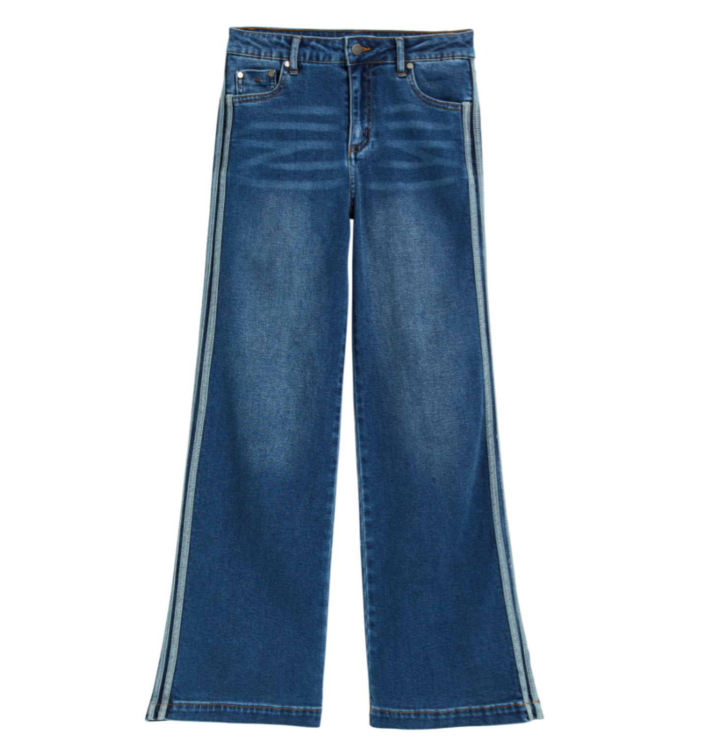 Reverse Denim Side Stripe Wide Leg - Magpies Paducah