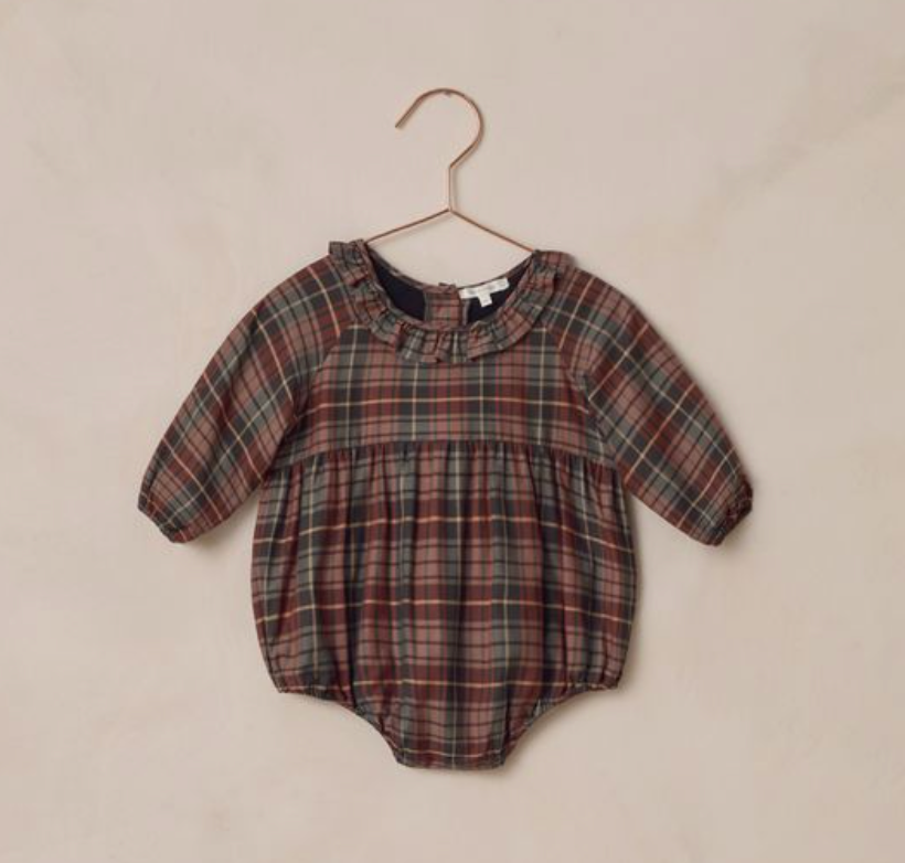 Adeline Romper, Winter Tartan