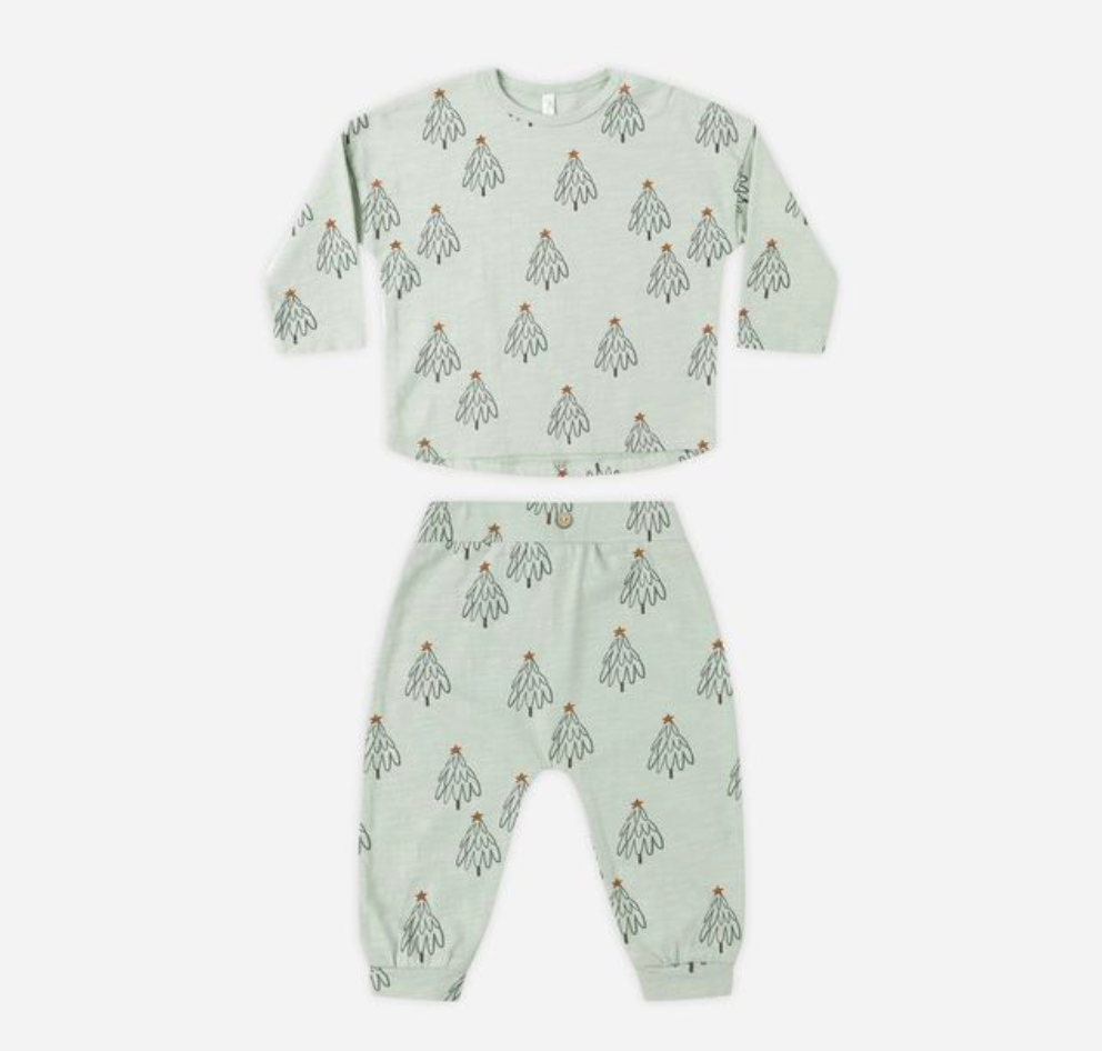 Long Sleeve Tee + Pant Set, Trees