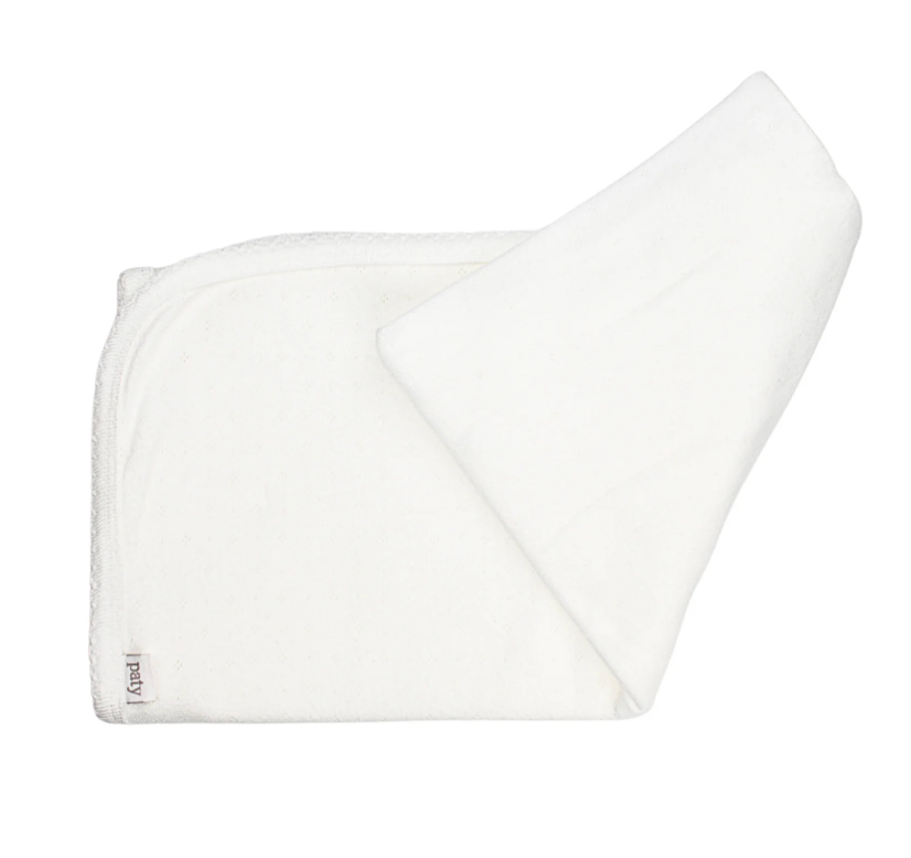 Paty Pointelle Swaddle, White/White Trim