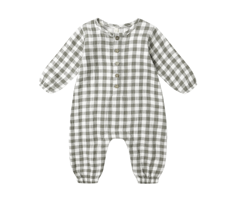 Woven Jumpsuit, Forest Check