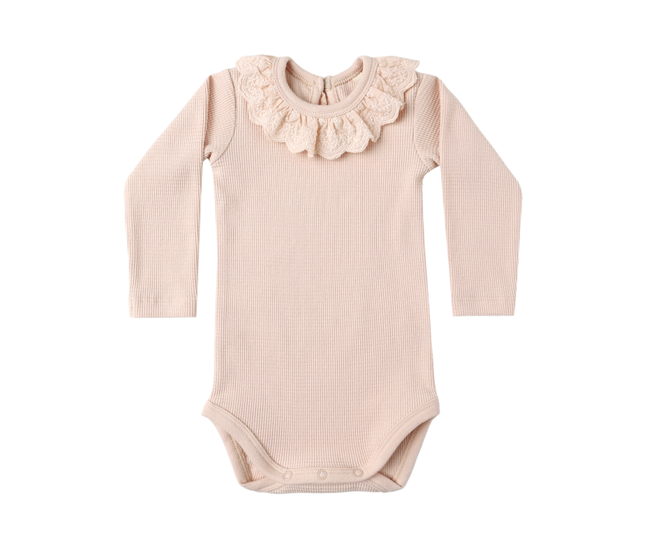 Ruffle Collar Bodysuit, Antique