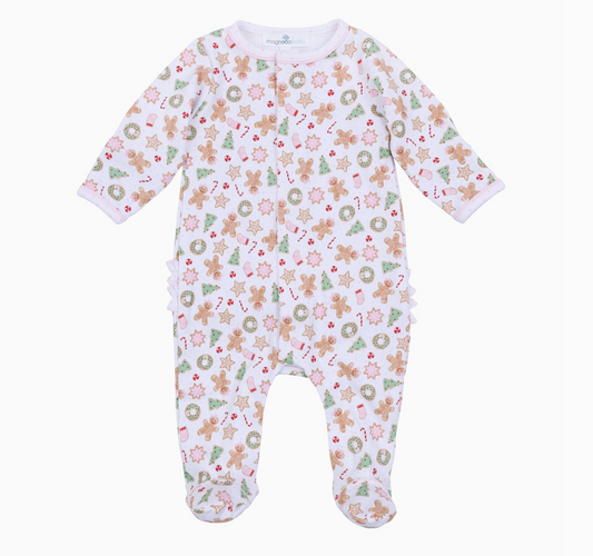 Frosted Wonderland Zipper Footie, Pink