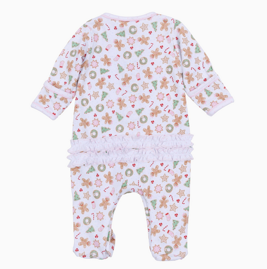 Frosted Wonderland Zipper Footie, Pink