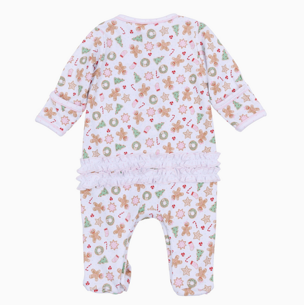 Frosted Wonderland Zipper Footie, Pink