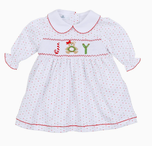 Christmas Joy Smocked Baby Dress