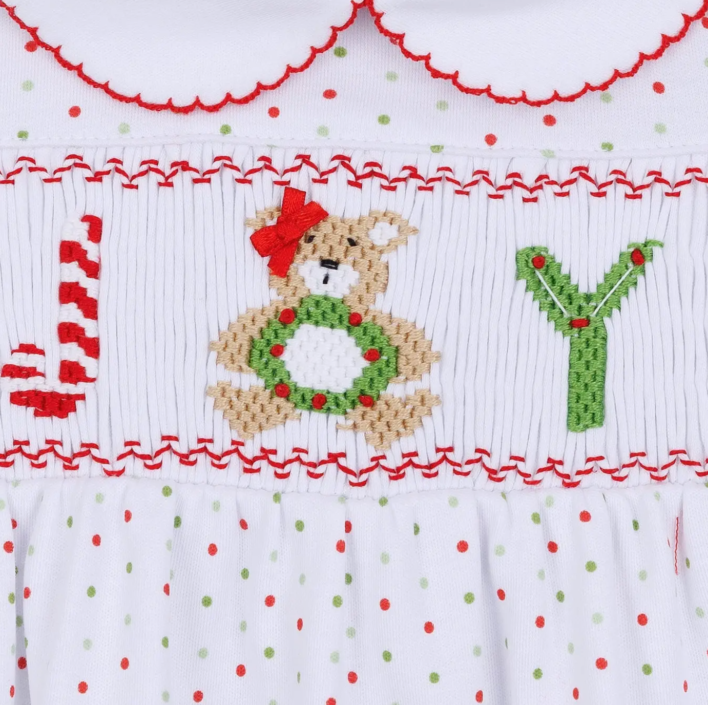 Christmas Joy Smocked Baby Dress