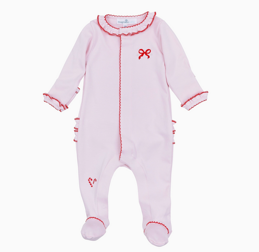 Candy Cane Lane Ruffle Footie