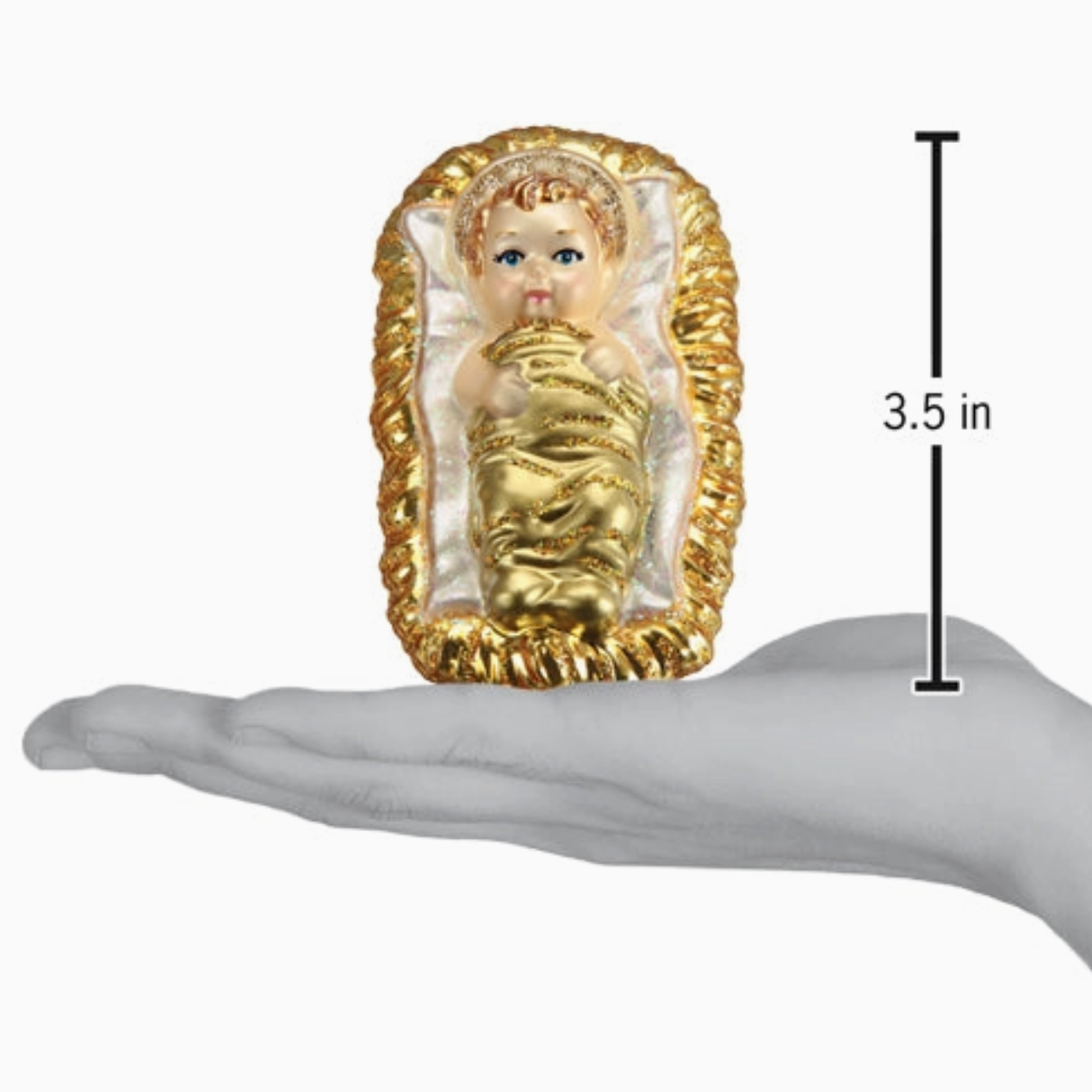 Baby Jesus in Manger Ornament - Magpies Paducah