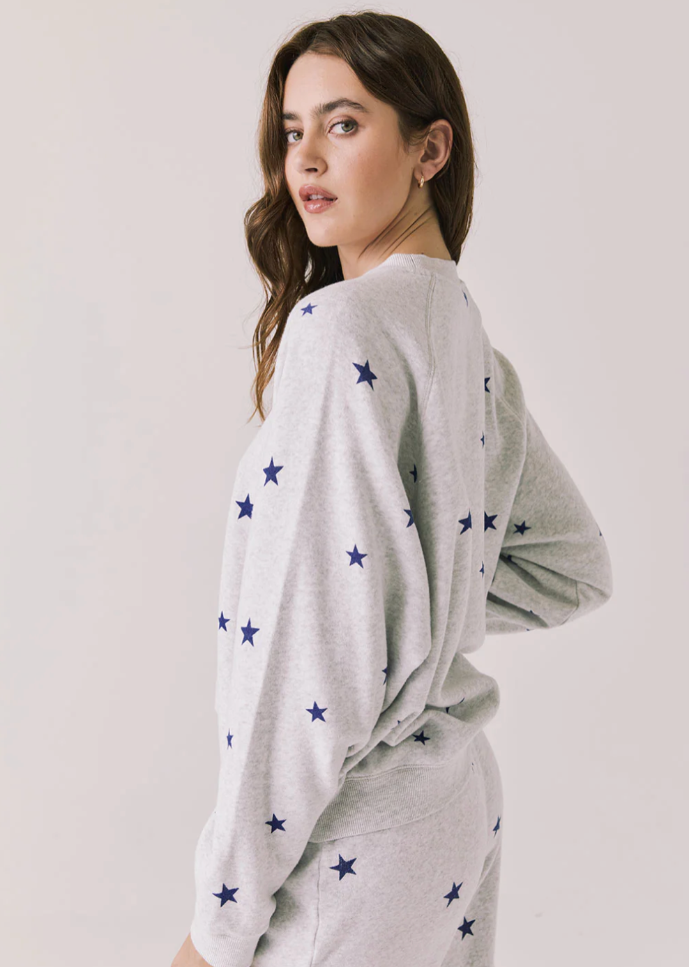 Women's Cotton Joggers, Festive Blue Stars