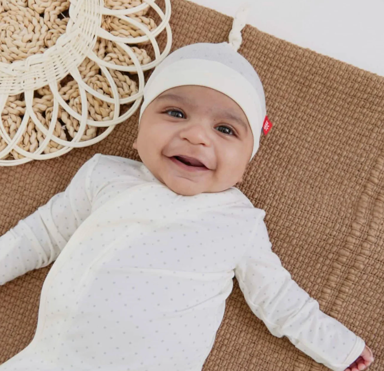 Modal Gown + Hat, Pin Dot Cream - Magpies Paducah