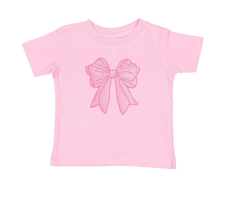 Pink Bow Sequin Patch T-Shirt