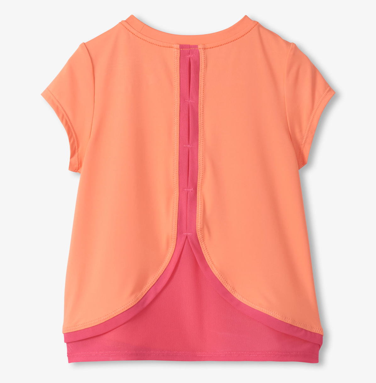 Mesh Trim Tee, Fusion Coral - Magpies Paducah
