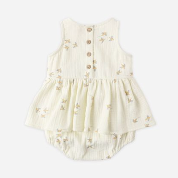 Skirted Tank Romper, Birds - Magpies Paducah