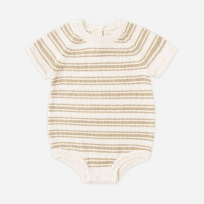 Rowan Romper, Butterscotch Stripe - Magpies Paducah