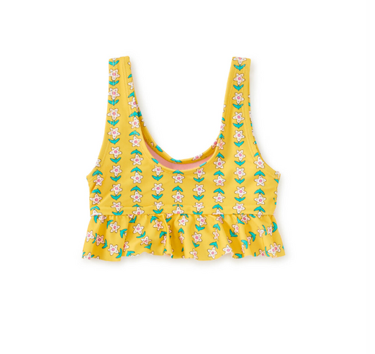 Ruffle Tankini Swim Set, Floral Tile Check - Magpies Paducah