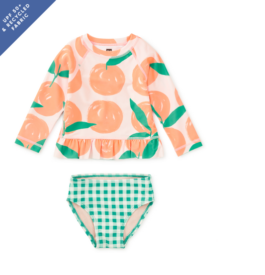 Rashguard Baby Swimsuit, Valencia Orange - Magpies Paducah