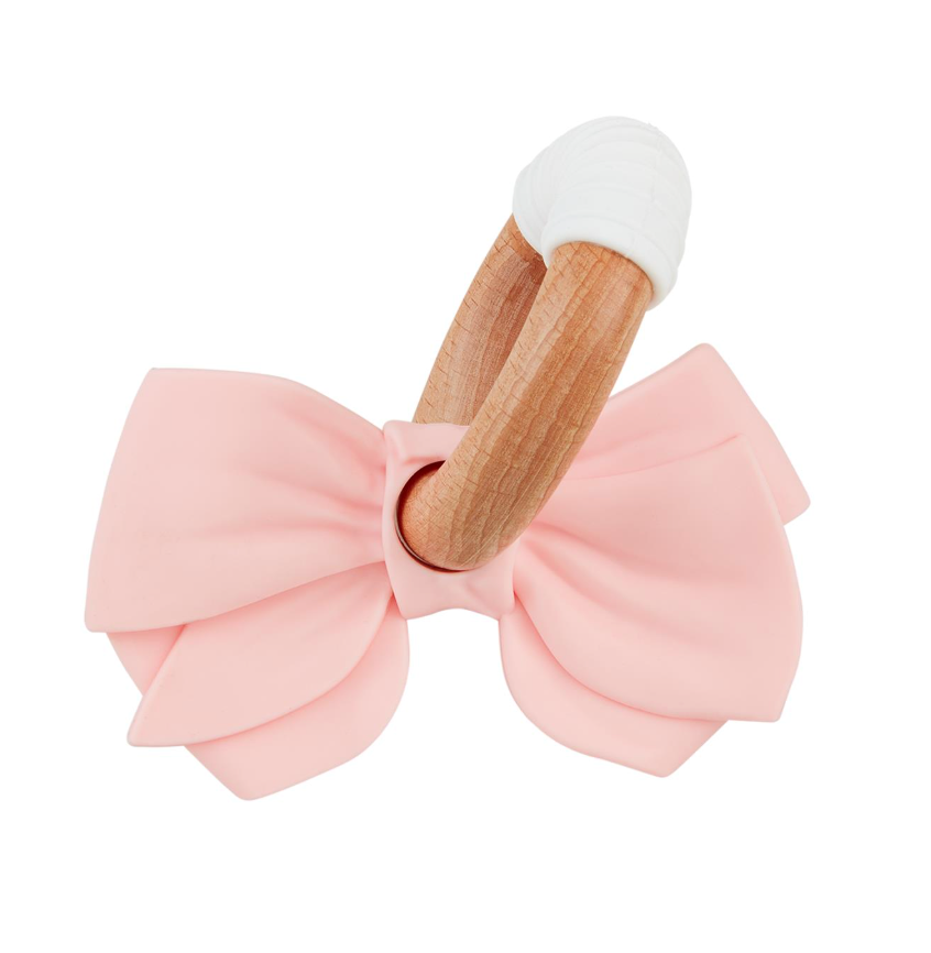 Silicone Ring Teether, Pink Bow - Magpies Paducah