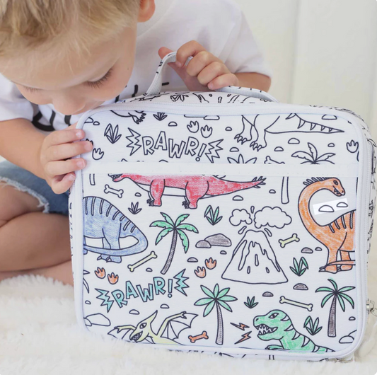 Colorable Lunchbox + Markers, Jurassic Playground - Magpies Paducah