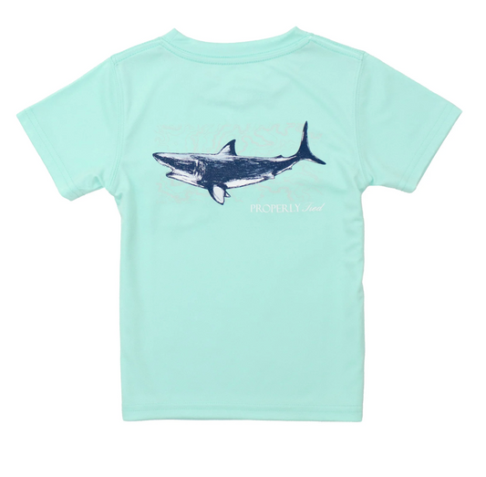 Performance Tee, Seafoam Topo Shark - Magpies Paducah