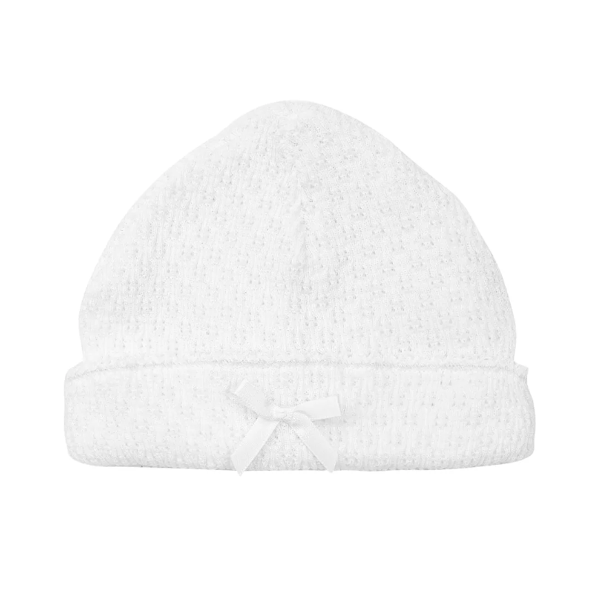 Knit Saylor Cap, White/White Trim - Magpies Paducah