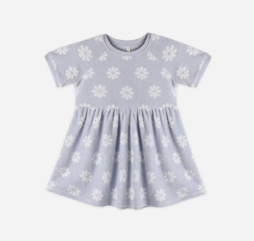 Raglan Dress, Periwinkle Daisy - Magpies Paducah