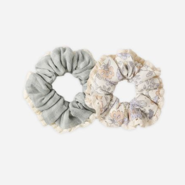 Scrunchie Set, Green Gingham, Bloom - Magpies Paducah