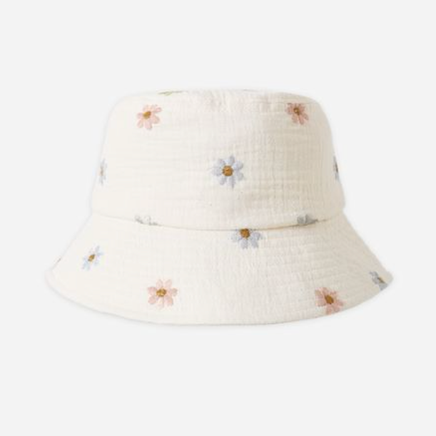 Bucket Hat, Embroidered Daisies - Magpies Paducah
