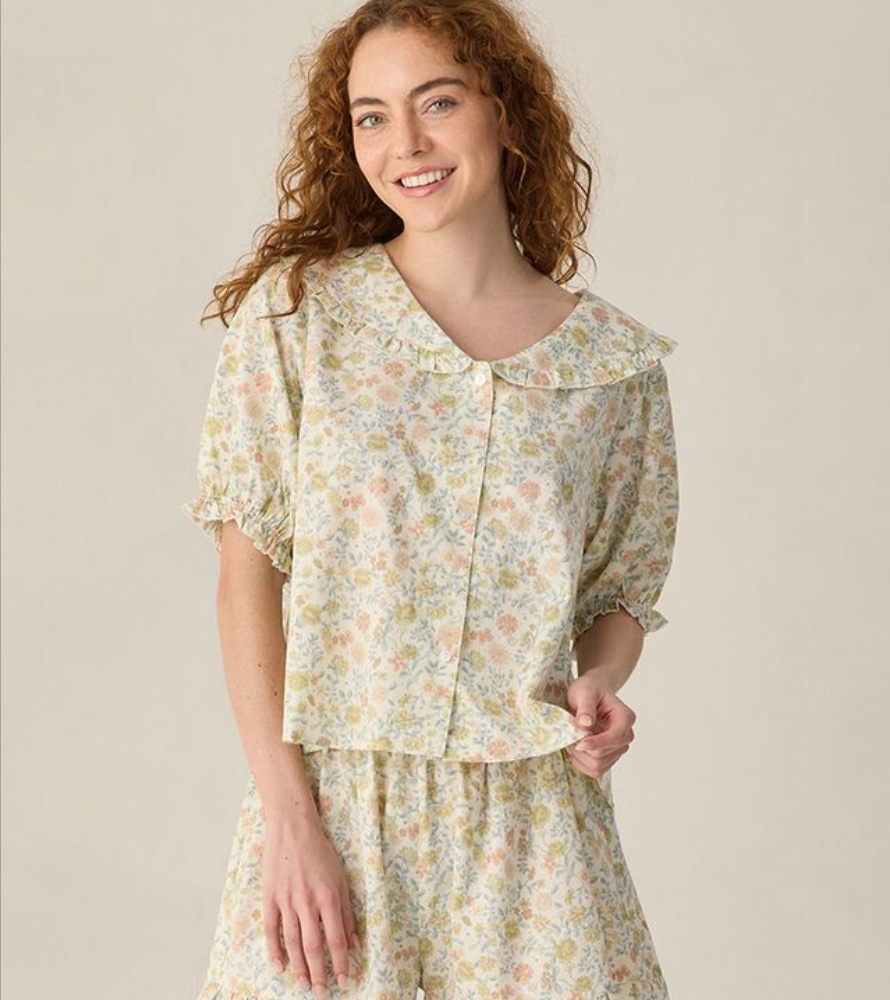 Women's Delilah Pajama Set, Citron Bloom - Magpies Paducah