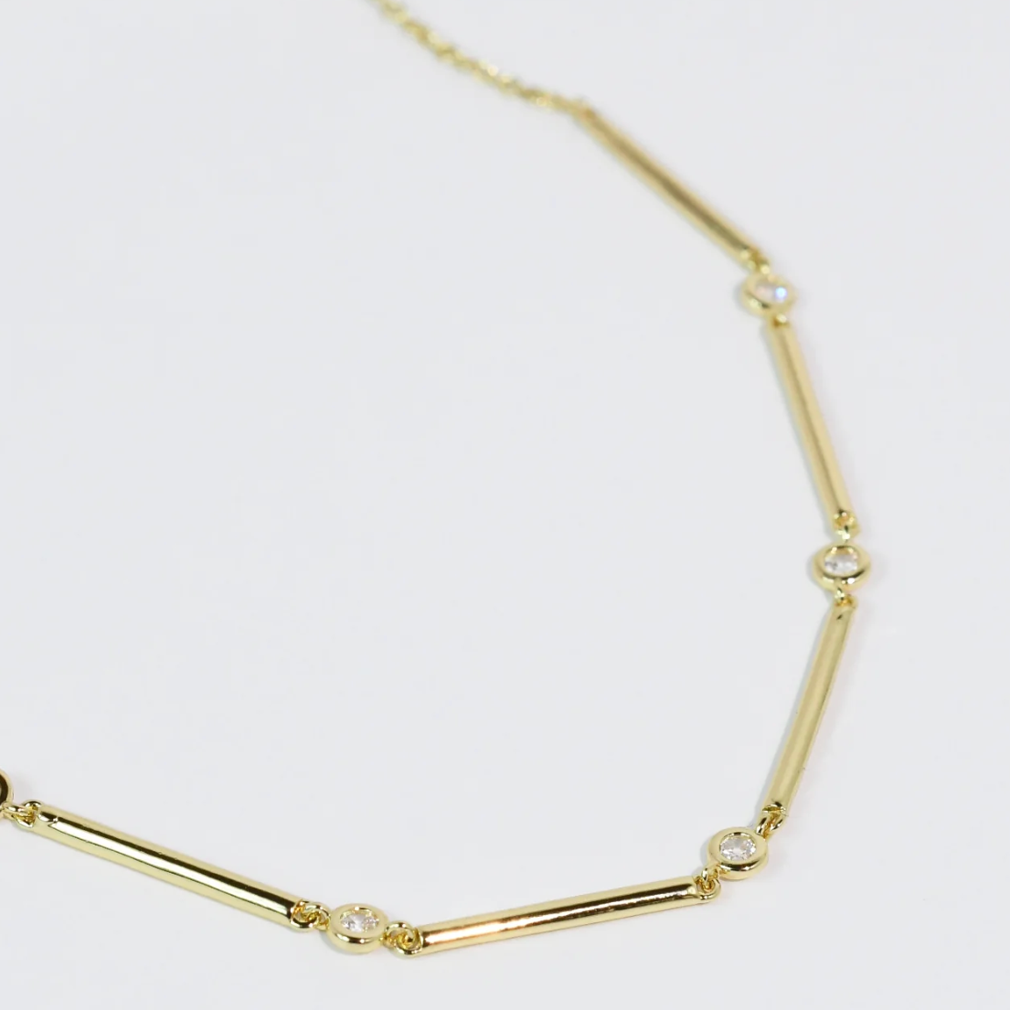 Sleek Crystal Bar Necklace - Magpies Paducah