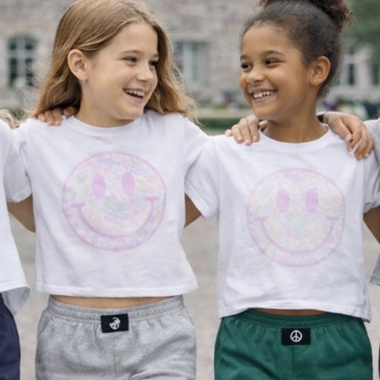 Pastel Smiley Face Tee - Magpies Paducah
