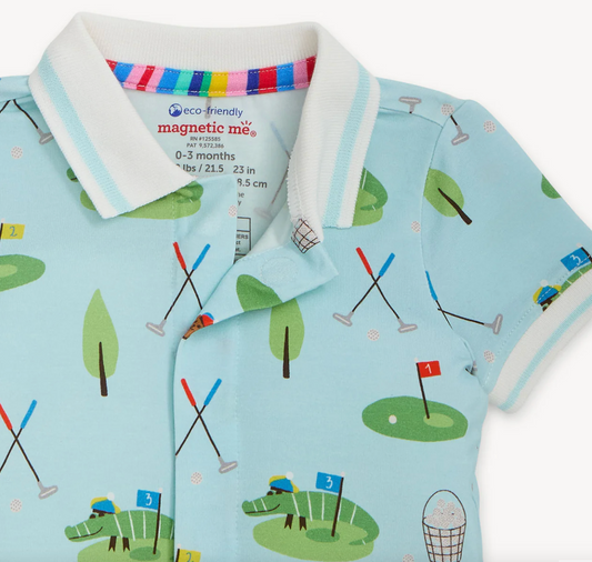 Modal Short Polo Romper, Gopher It - Magpies Paducah