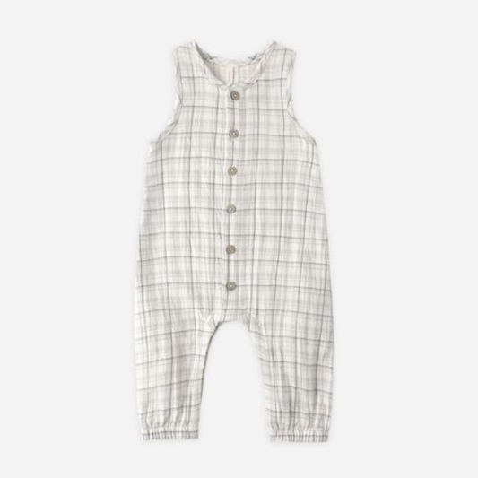 Woven Jumpsuit, Blue Plaid - Magpies Paducah