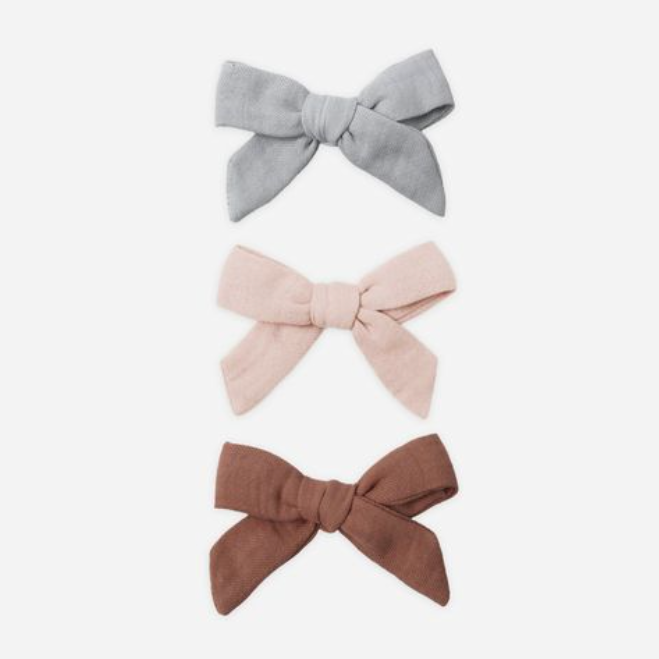 Bow Clip Set of 3 | Sky, Blush, Poppy - Magpies Paducah