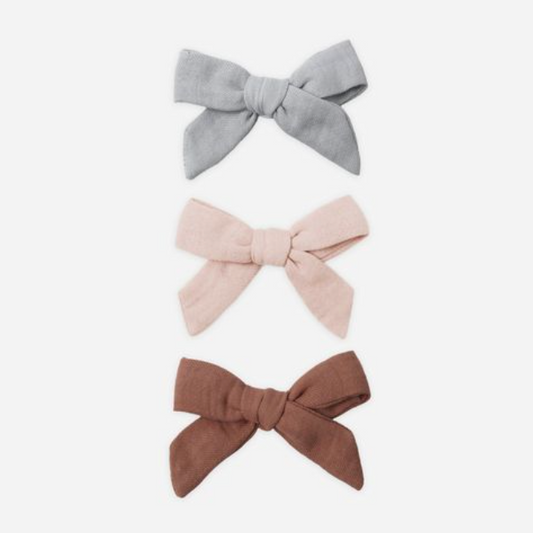 Bow Clip Set of 3 | Sky, Blush, Poppy - Magpies Paducah