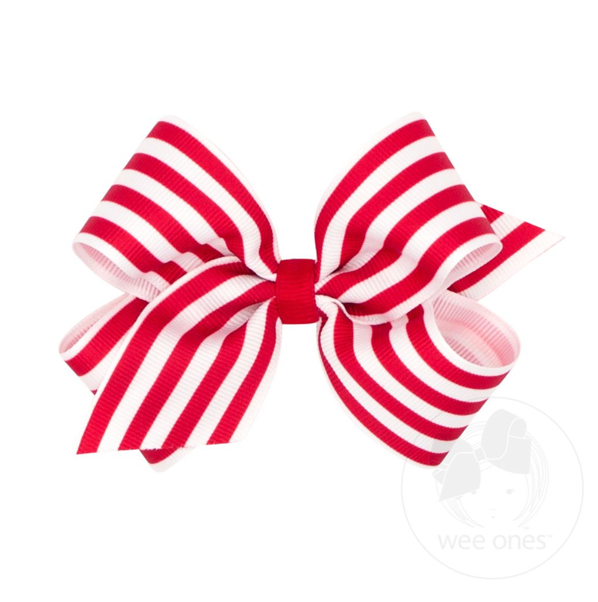 Medium Stripe Print Bow, Red - Magpies Paducah