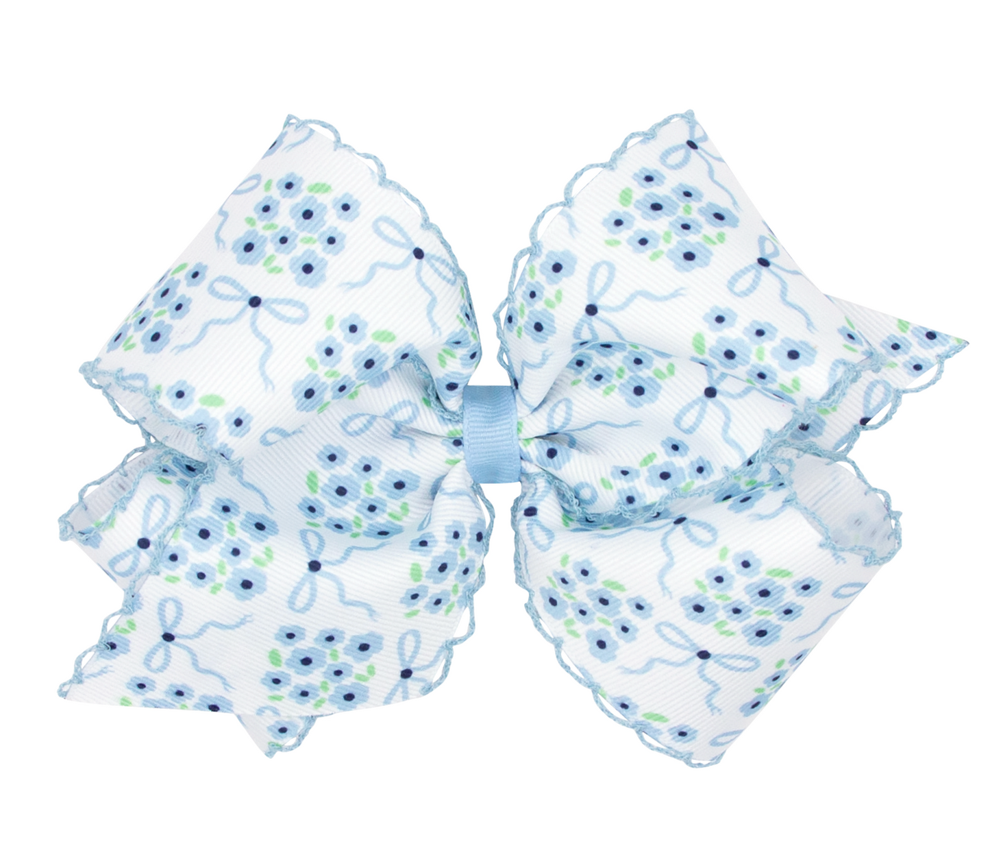 King Floral Print Moonstitch Bow, Millennium Blue - Magpies Paducah