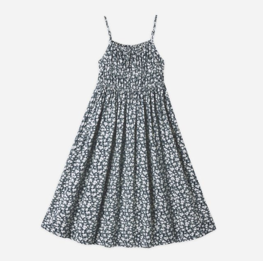 Delia Dress, Navy Floral - Magpies Paducah